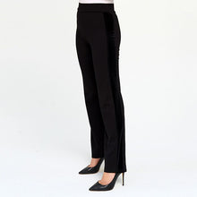 Load image into Gallery viewer, Red Coral Velvet Stripe Stretch Pant
