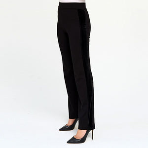 Red Coral Velvet Stripe Stretch Pant