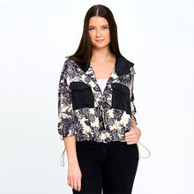 Load image into Gallery viewer, Red Coral Printed Bomber Jacket With Hood (Only 2 Left)
