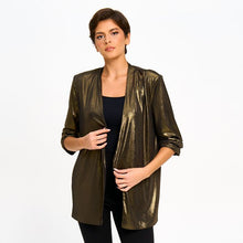 Load image into Gallery viewer, Red Coral Gold Shimmer Blazer
