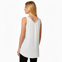 Load image into Gallery viewer, Red Coral Rhinestone V-Neck Sleeveless Tunic (2 Colors)
