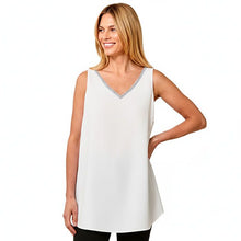 Load image into Gallery viewer, Red Coral Rhinestone V-Neck Sleeveless Tunic (2 Colors)
