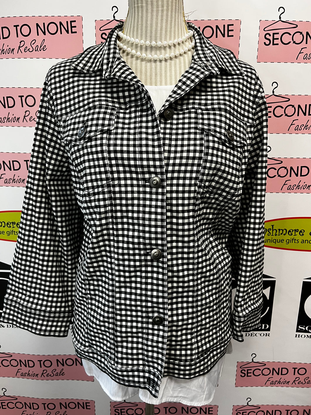 Ruby Rd. Gingham Jacket (Size 18W)