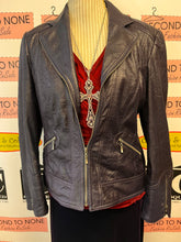 Load image into Gallery viewer, Dark Purple Faux Leather Jacket (Size 10P)
