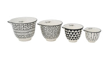 Load image into Gallery viewer, Black &amp; White Abstract Measuring Cups (Set of 4)
