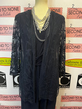 Load image into Gallery viewer, Navy Lace Cardigan (Size S)
