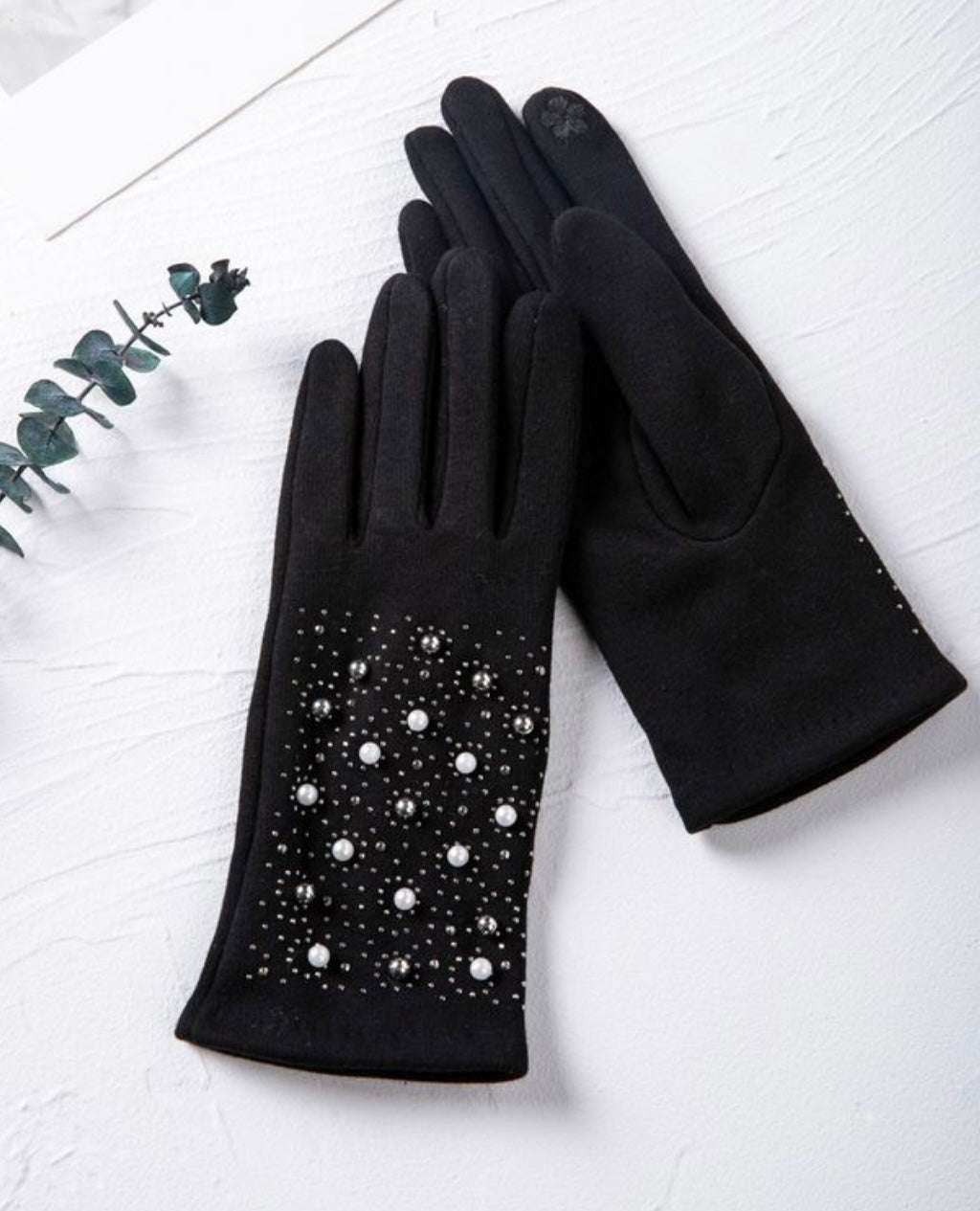 Pearls & Bling Black Gloves (Two Colors - Re-Stocked!)