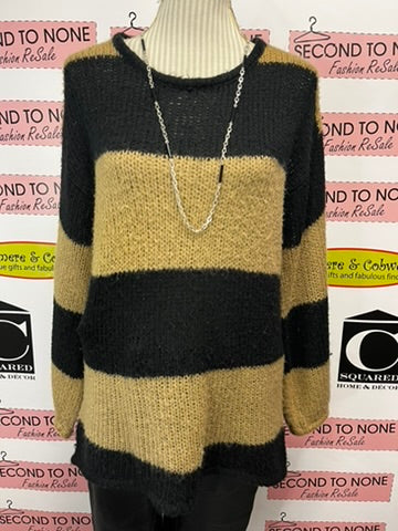 Brown & Black Stripe Sweater (Size M)