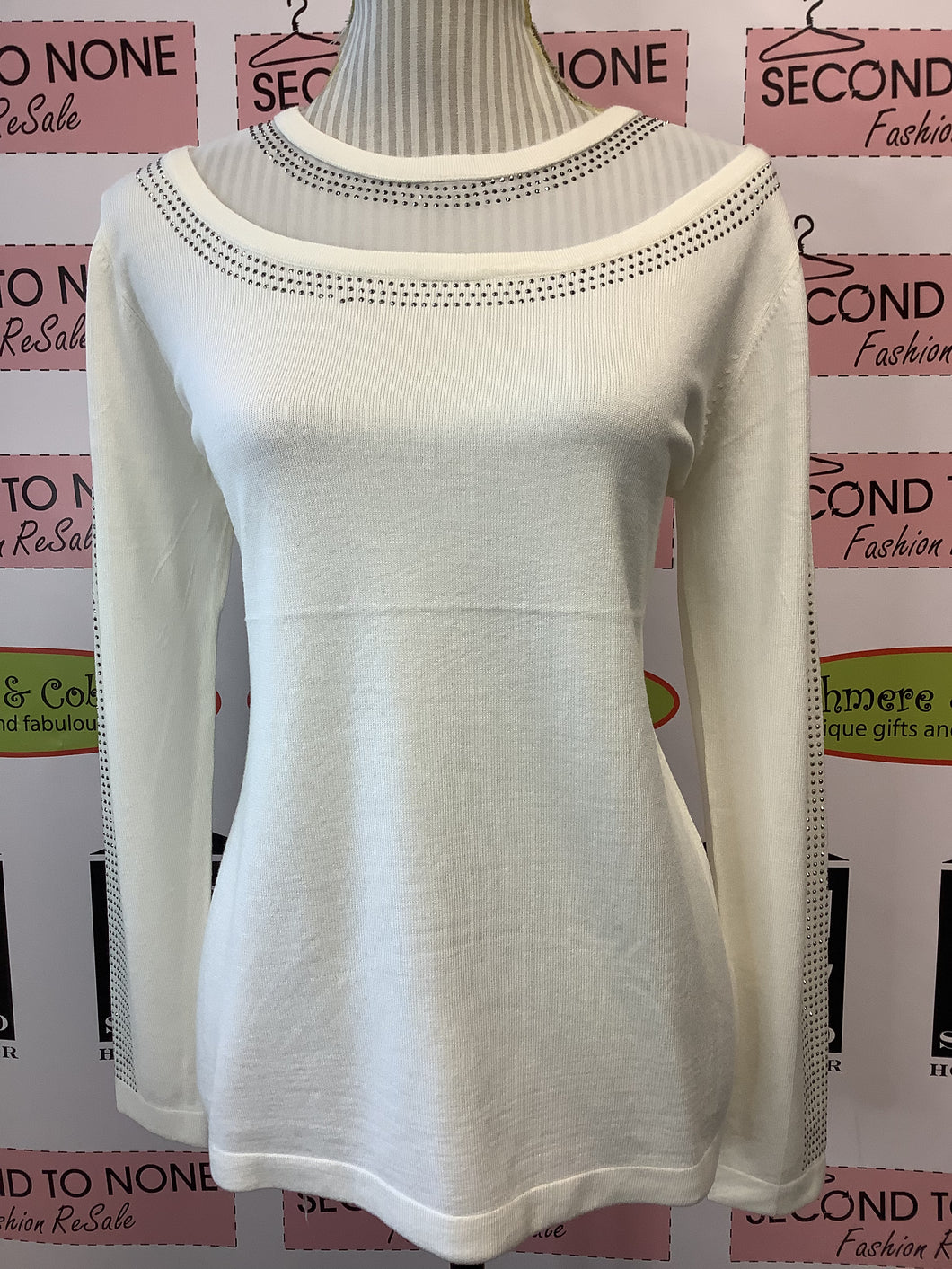 Mesh Collar Bedazzled Top (2 Colours Left!)