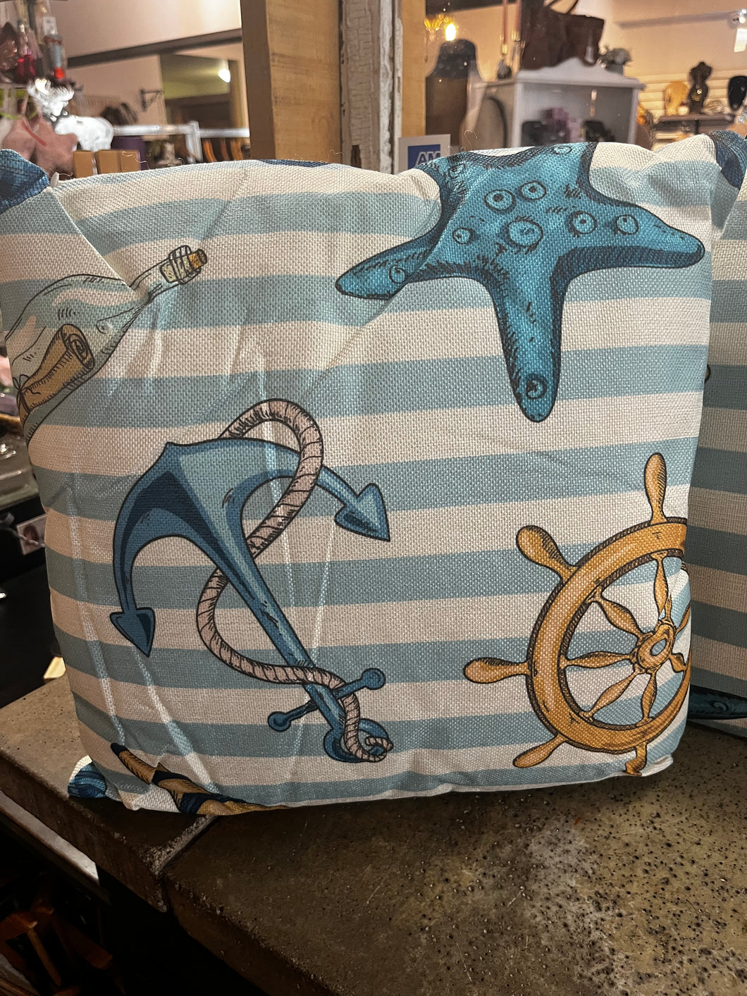 Nautical Whimsical Pillow (Only 1 Left!)
