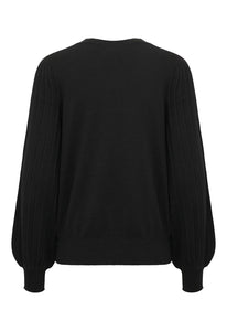 Pleated Sleeve Knit Top (2 Colours)