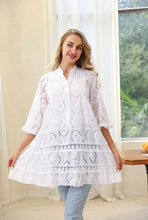 Load image into Gallery viewer, White Eyelet Cotton Tunic Top (One Size)
