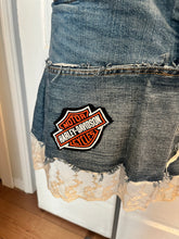 Load image into Gallery viewer, Upcycled Harley Davidson Patch Skirt (Size Medium)
