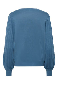 Pleated Sleeve Knit Top (2 Colours)