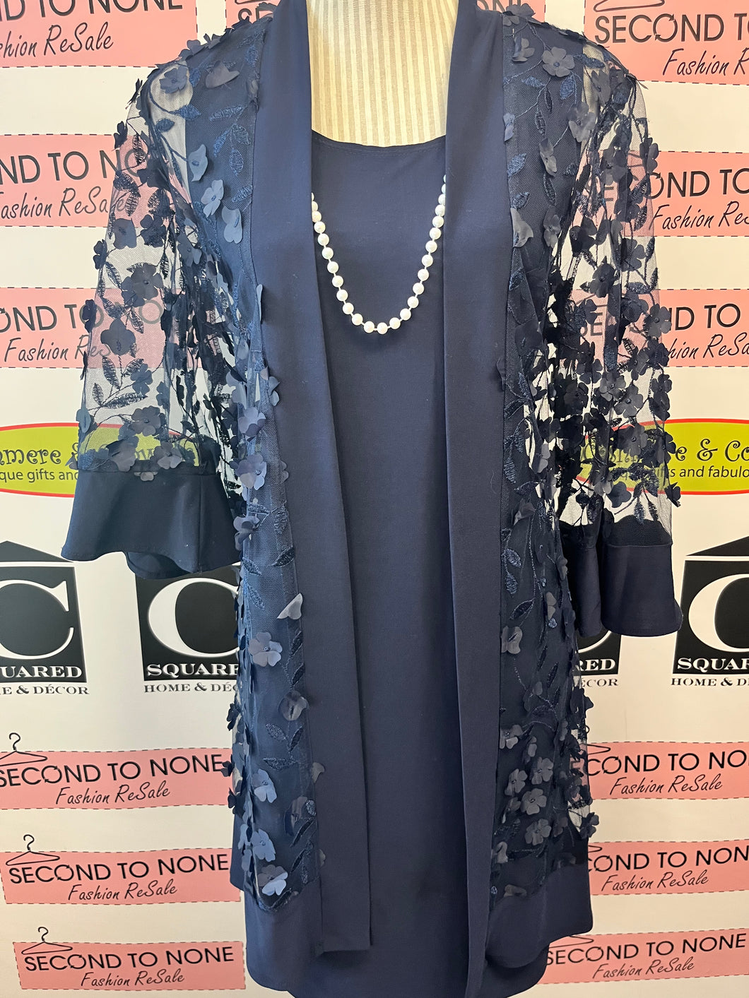 Laura Navy Dress Set (Size 10)