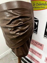 Load image into Gallery viewer, Brown Faux Leather Skirt (Size M)
