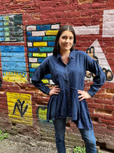 Load image into Gallery viewer, Denim Fit &amp; Flare Tunic Top
