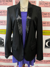 Load image into Gallery viewer, Black Beaded Lapel Blazer (Size L)
