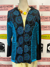 Load image into Gallery viewer, Ark Imports Blue Mandala Zip Up Sweater (Size M/L)
