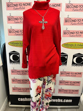 Load image into Gallery viewer, Cherry Red Ribbed Turtleneck Tunic Sweater (Size L)
