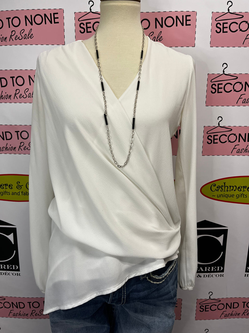 Made in Italy Faux Wrap Top (Size S)