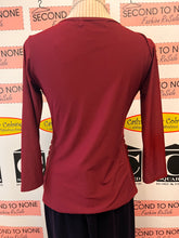 Load image into Gallery viewer, Burgundy Ruffle Faux Wrap Top (Size S)
