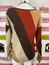 Cargar imagen en el visor de la galería, Fall Tone Diagonal Stripe Sweater (Size S)
