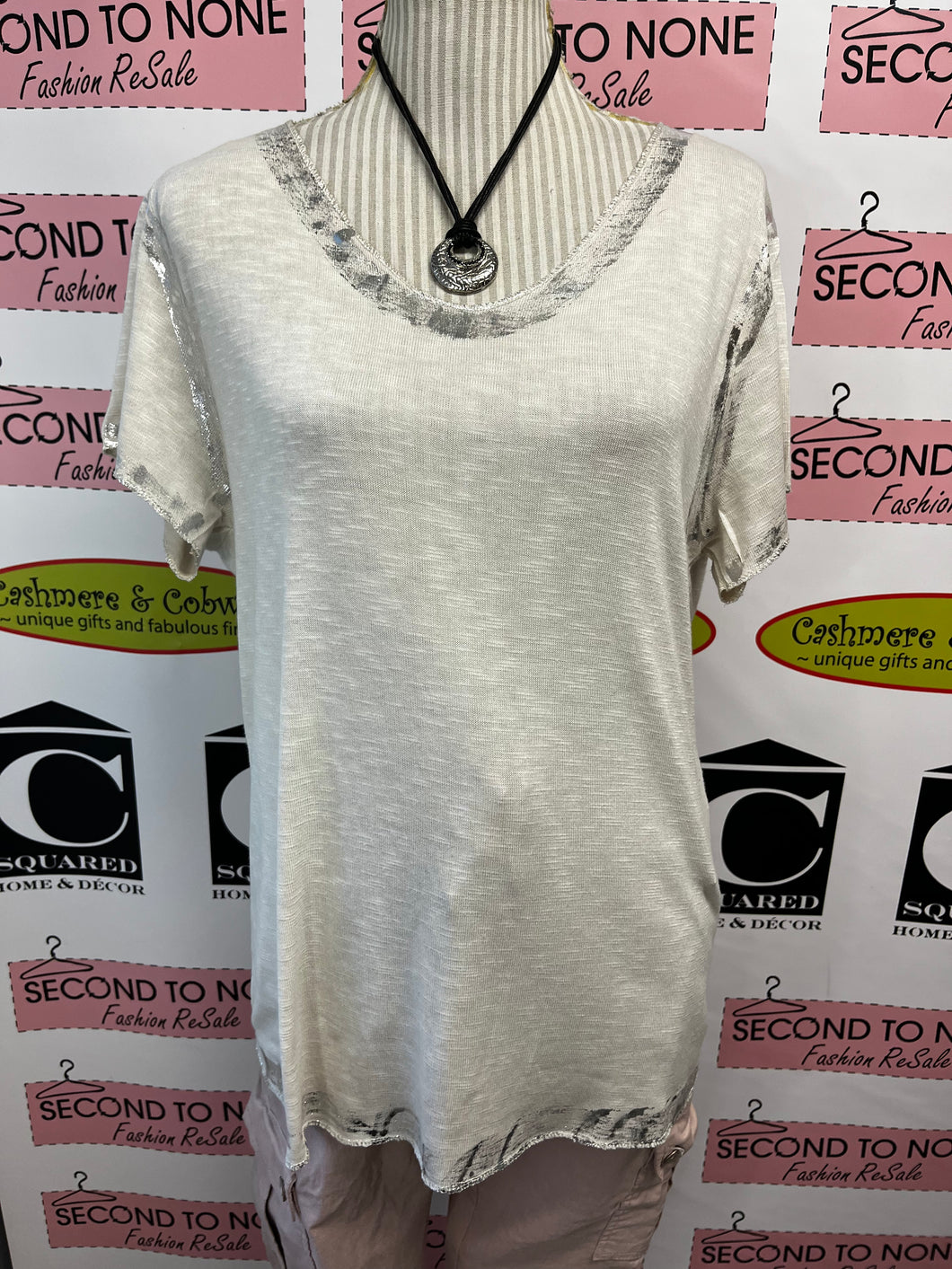 Sheer Cream T-Shirt (Size L/XL)