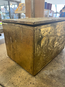 Antique Large Brass Coal/Wood Box