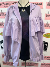 Load image into Gallery viewer, Zara Lavender Ruffle Front Zip Hoody (Size M)
