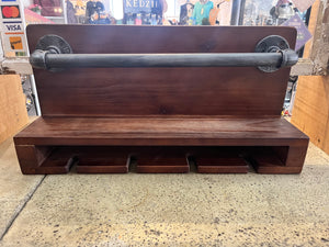 Industrial Pipe Wine Glass & Bottle Rack
