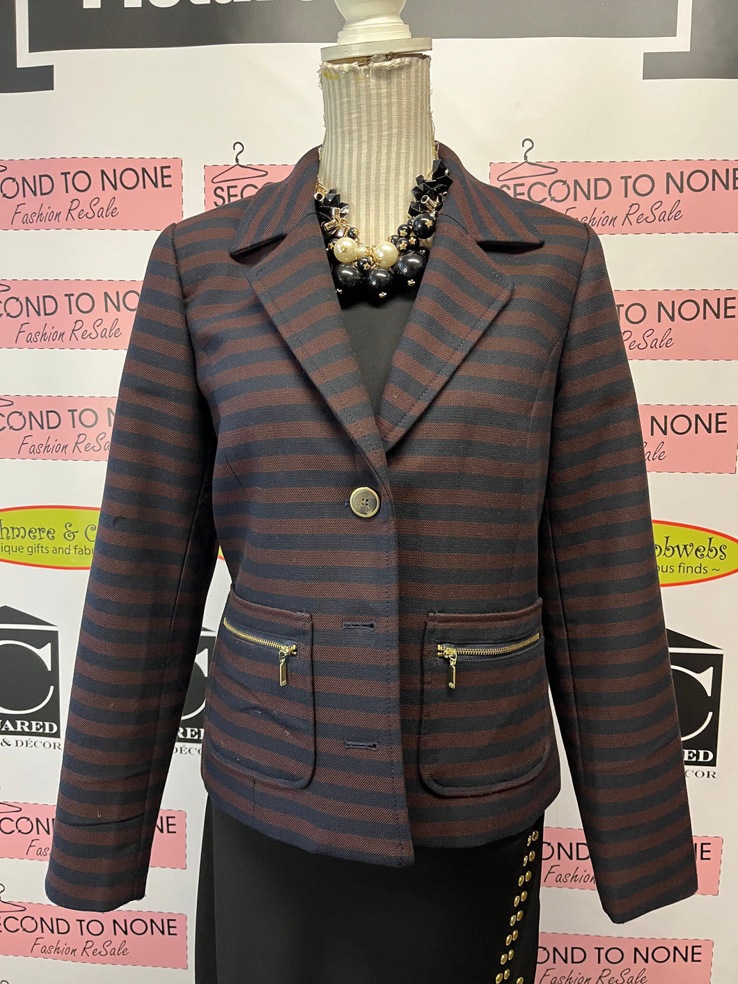 Isaac Mizrahi Striped Jacket (Size 10)