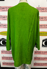 Load image into Gallery viewer, Emerald Green Linen Blend Waterfall Jacket (Size L/XL)
