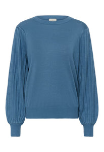 Pleated Sleeve Knit Top (2 Colours)