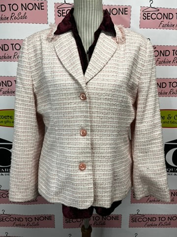 Pink Tweed-Effect Blazer (Size L)