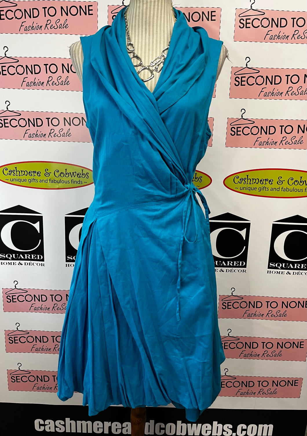 Teal 100% Cotton Wrap Dress (Size XXL)