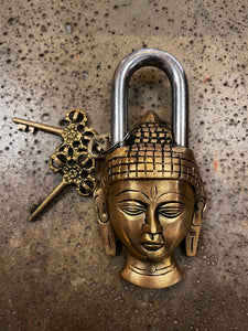 Brass Buddha Head Lock & Keys (Re-Stocked!)