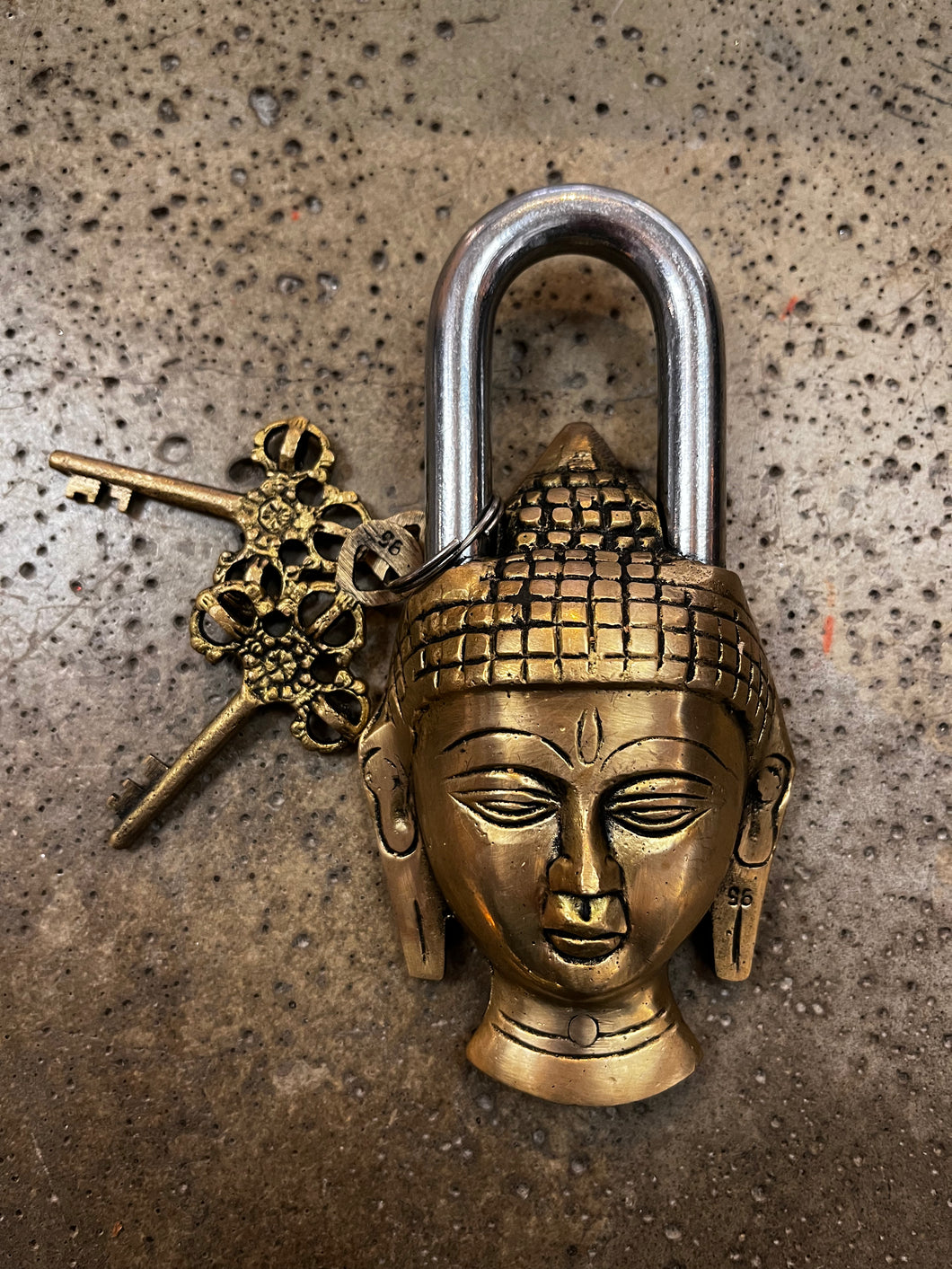 Brass Buddha Head Lock & Keys (Re-Stocked!)