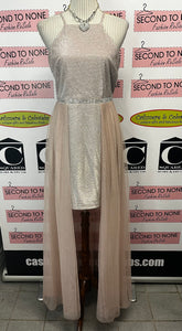 Le Chateau Pink Sparkly Dress (Size M)