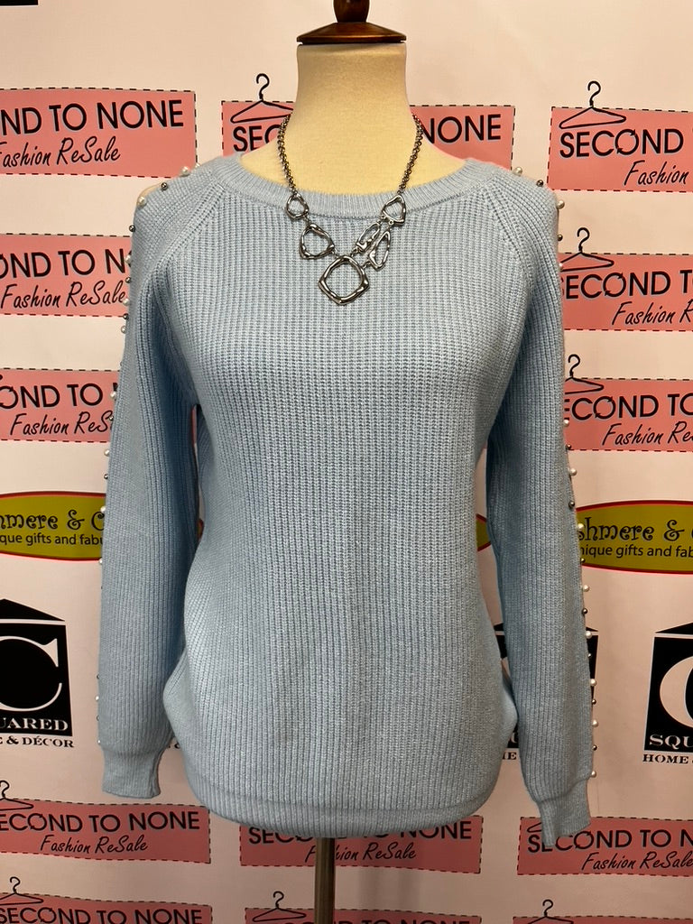 Pearl Cold Shoulder Sweater (Size L)