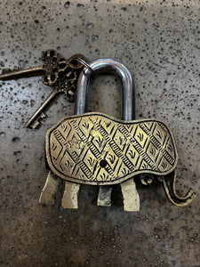 Brass Elephant Lock & Keys (Re-Stocked!)