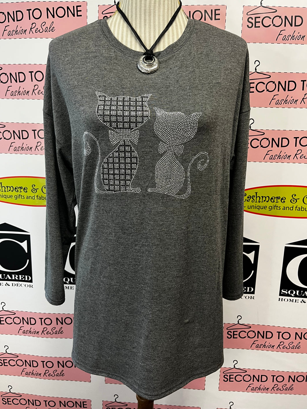 Bling Cat Long Sleeve T-Shirt (Size M)