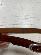 Load image into Gallery viewer, Landes Croc Embossed Leather Belt (Size S)
