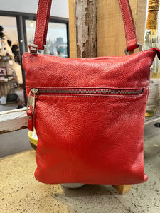 Arcadia Red Leather Crossbody Bag