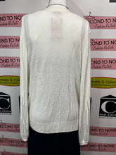 Load image into Gallery viewer, Laura Petites White Bling Sleeve &amp; Button Cardigan (Size MP)
