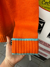 Load image into Gallery viewer, Orange &amp; Teal Contrasting Knit Sweater (Size L)
