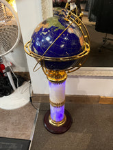 Load image into Gallery viewer, Globe on Marble-Look &amp; Gold Light-Up Base
