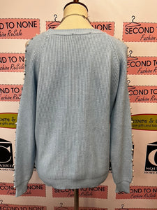 Pearl Cold Shoulder Sweater (Size L)