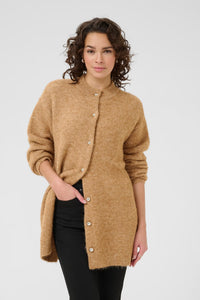 Toasted Coconut Wool Blend Long Cardigan