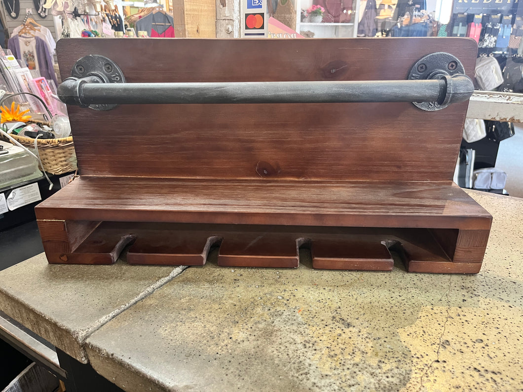 Industrial Pipe Wine Glass & Bottle Rack